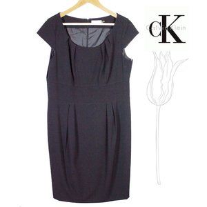 Calvin Klein Black Career Cap Sleeve Dress 14